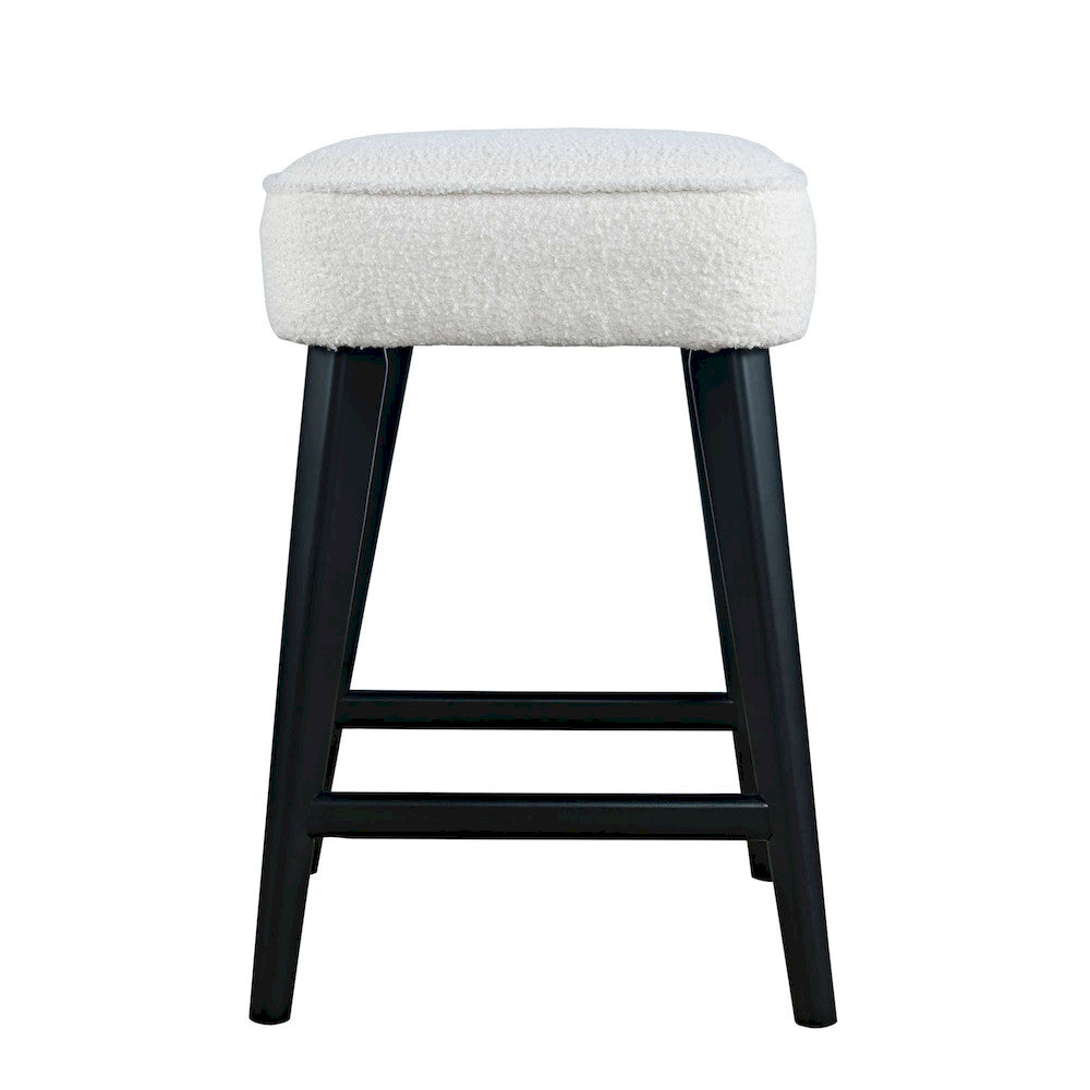 Jofran - Wes Mid-Century Modern Boucle Upholstery Backless Counter Barstool (Set of 2) - Black - 2271-WESBLBLK view 1