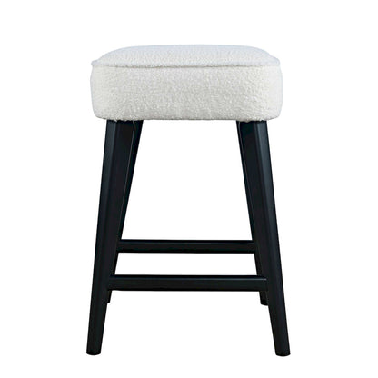 Jofran - Wes Mid-Century Modern Boucle Upholstery Backless Counter Barstool (Set of 2) - Black - 2271-WESBLBLK view 1