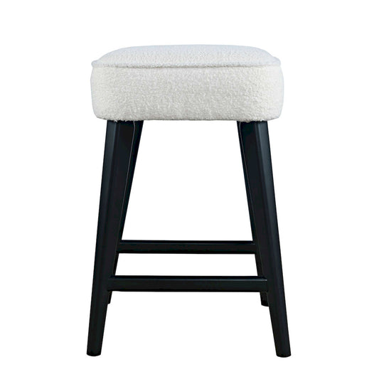 Jofran - Wes Mid-Century Modern Boucle Upholstery Backless Counter Barstool (Set of 2) - Black - 2271-WESBLBLK view 1