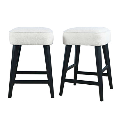 Jofran - Wes Mid-Century Modern Boucle Upholstery Backless Counter Barstool (Set of 2) - Black - 2271-WESBLBLK view 3
