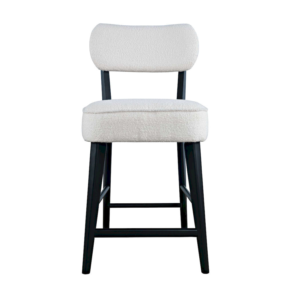 Jofran - Wes Mid-Century Modern Boucle Upholstery Counter Barstool (Set of 2) - Black - 2271-WESSTBLK view 1