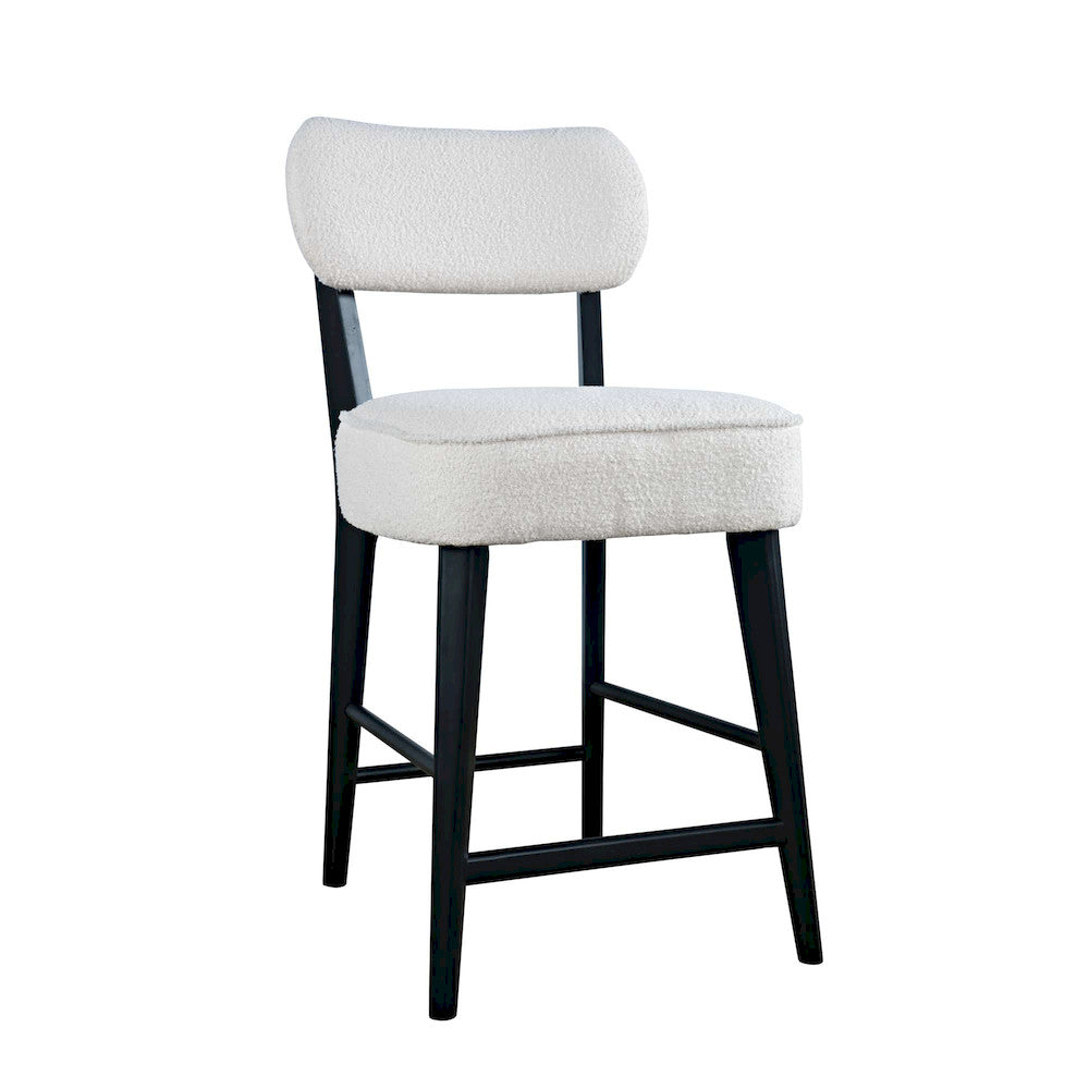 Jofran - Wes Mid-Century Modern Boucle Upholstery Counter Barstool (Set of 2) - Black - 2271-WESSTBLK view 2