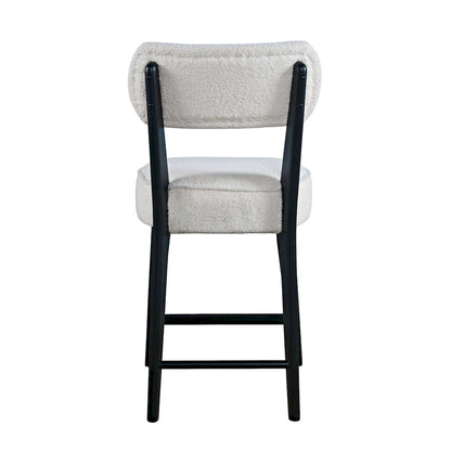 Jofran - Wes Mid-Century Modern Boucle Upholstery Counter Barstool (Set of 2) - Black - 2271-WESSTBLK view 3