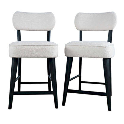 Jofran - Wes Mid-Century Modern Boucle Upholstery Counter Barstool (Set of 2) - Black - 2271-WESSTBLK view 8