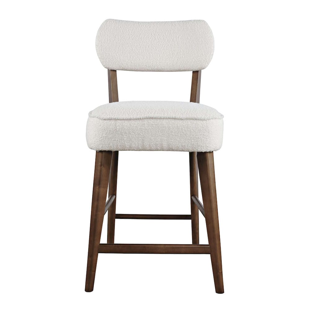 Jofran - Wes Mid-Century Modern Boucle Upholstery Counter Barstool (Set of 2) - Walnut - 2271-WESSTWAL view 1