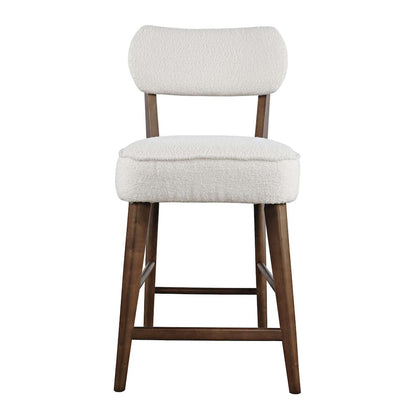 Jofran - Wes Mid-Century Modern Boucle Upholstery Counter Barstool (Set of 2) - Walnut - 2271-WESSTWAL view 1