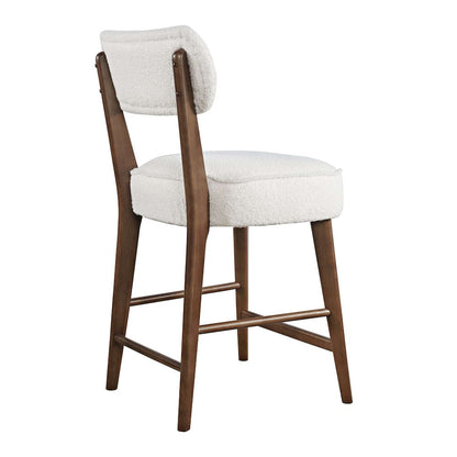 Jofran - Wes Mid-Century Modern Boucle Upholstery Counter Barstool (Set of 2) - Walnut - 2271-WESSTWAL view 4