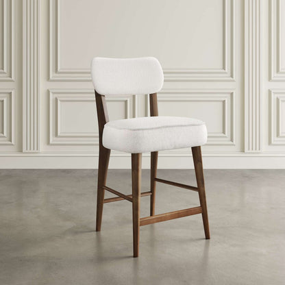 Jofran - Wes Mid-Century Modern Boucle Upholstery Counter Barstool (Set of 2) - Walnut - 2271-WESSTWAL view 6