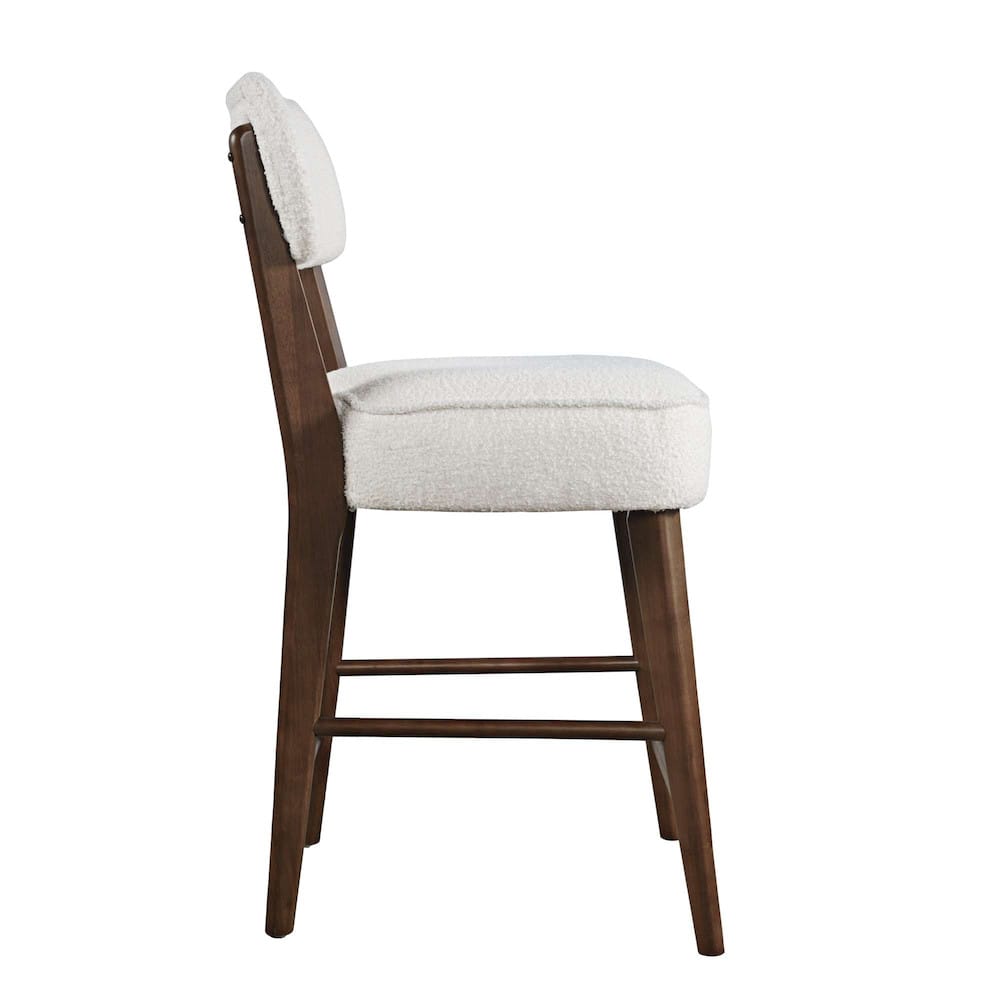 Jofran - Wes Mid-Century Modern Boucle Upholstery Counter Barstool (Set of 2) - Walnut - 2271-WESSTWAL view 9