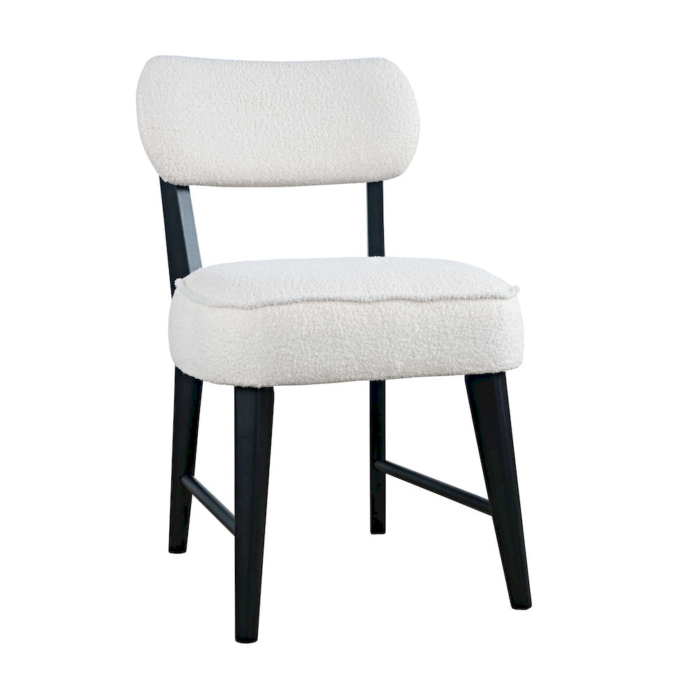 Jofran - Wes Mid-Century Modern Boucle Upholstery Dining Chair (Set of 2) - Black - 2271-WESCHBLK view 2