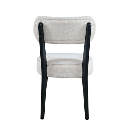 Jofran - Wes Mid-Century Modern Boucle Upholstery Dining Chair (Set of 2) - Black - 2271-WESCHBLK view 3