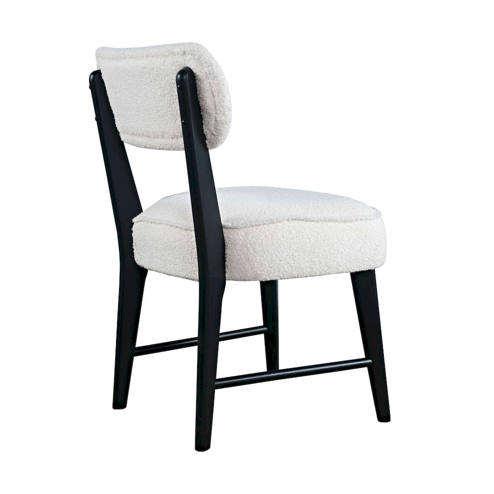 Jofran - Wes Mid-Century Modern Boucle Upholstery Dining Chair (Set of 2) - Black - 2271-WESCHBLK view 4