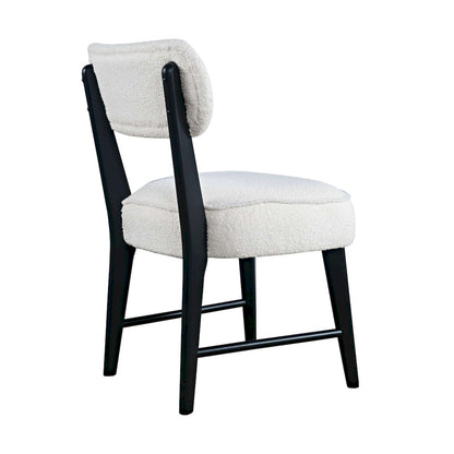 Jofran - Wes Mid-Century Modern Boucle Upholstery Dining Chair (Set of 2) - Black - 2271-WESCHBLK view 4