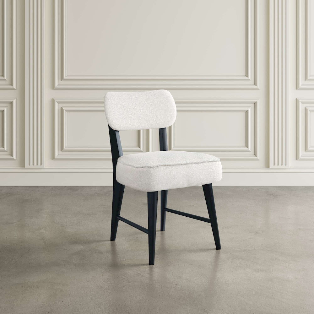 Jofran - Wes Mid-Century Modern Boucle Upholstery Dining Chair (Set of 2) - Black - 2271-WESCHBLK view 6