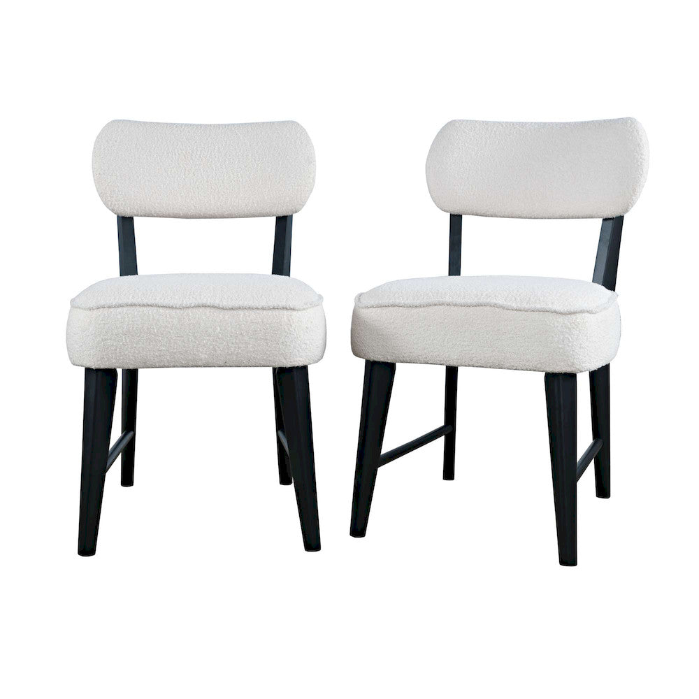 Jofran - Wes Mid-Century Modern Boucle Upholstery Dining Chair (Set of 2) - Black - 2271-WESCHBLK view 7