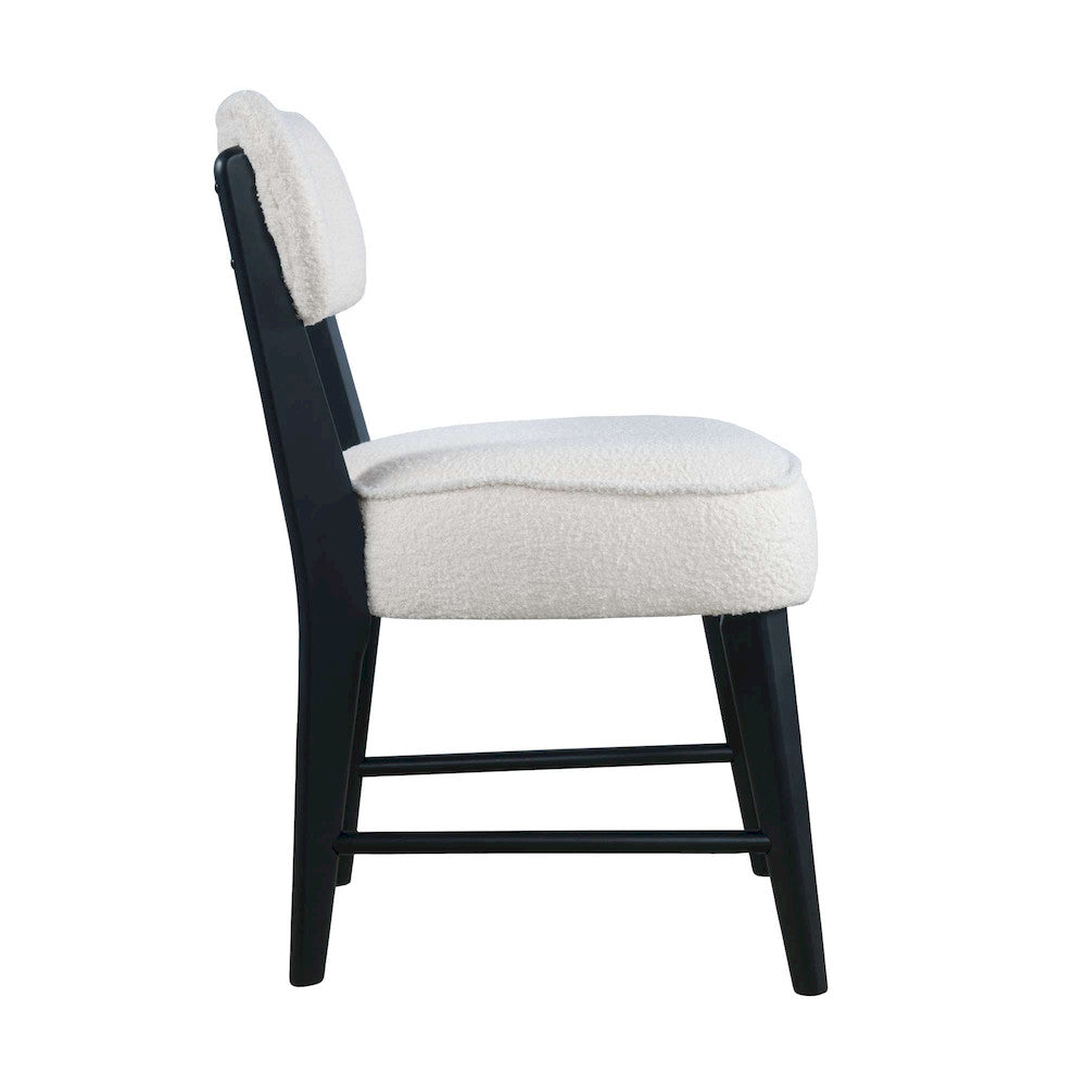 Jofran - Wes Mid-Century Modern Boucle Upholstery Dining Chair (Set of 2) - Black - 2271-WESCHBLK view 8
