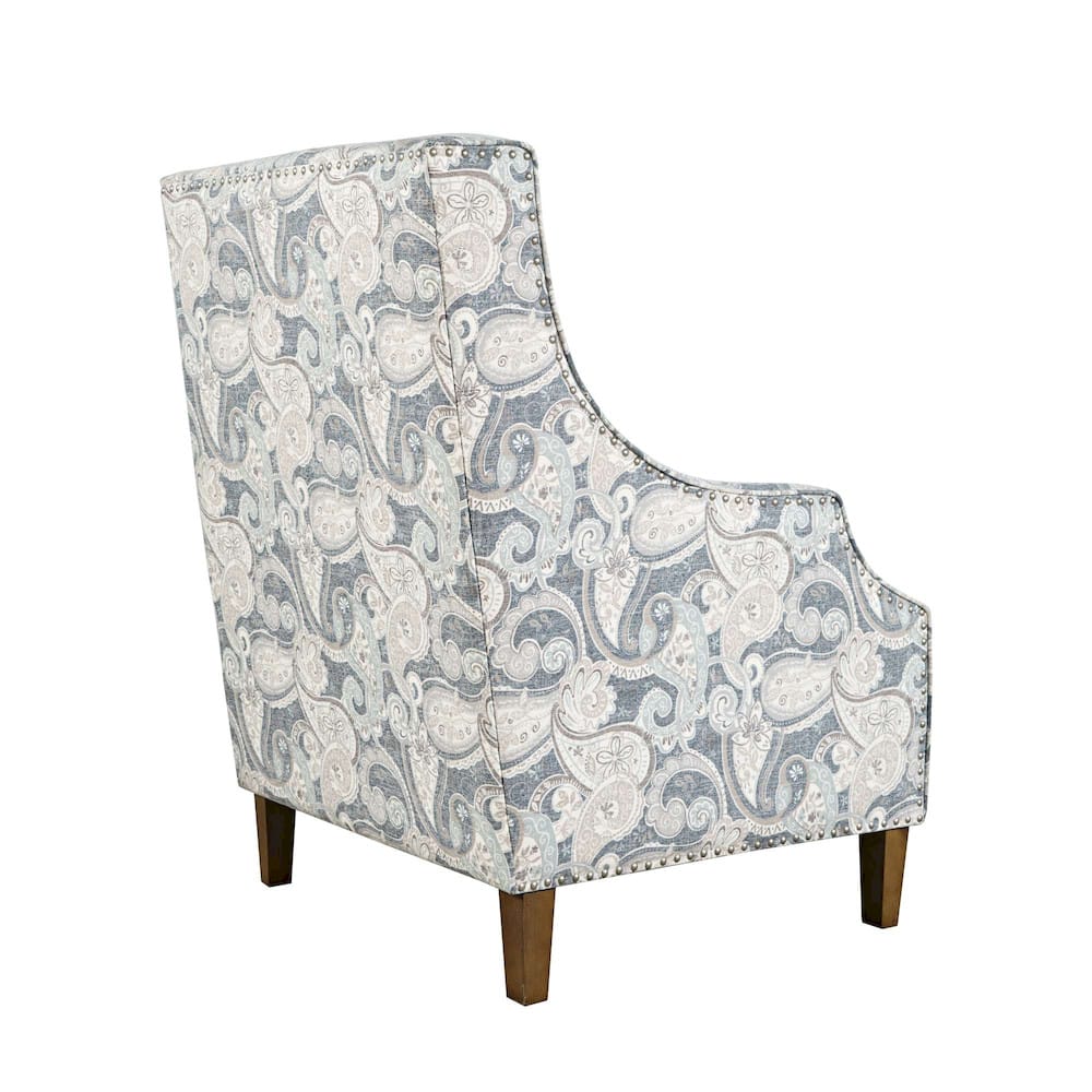 Jofran - Westbrook Paisley Fabric Transitional Upholstered Accent Chair with Nailhead Trim - DUVAL-CH-DENIM view 6