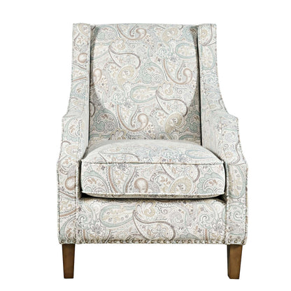 Jofran - Westbrook Paisley Fabric Transitional Upholstered Accent Chair with Nailhead Trim - DUVAL-CH-SAGE view 1
