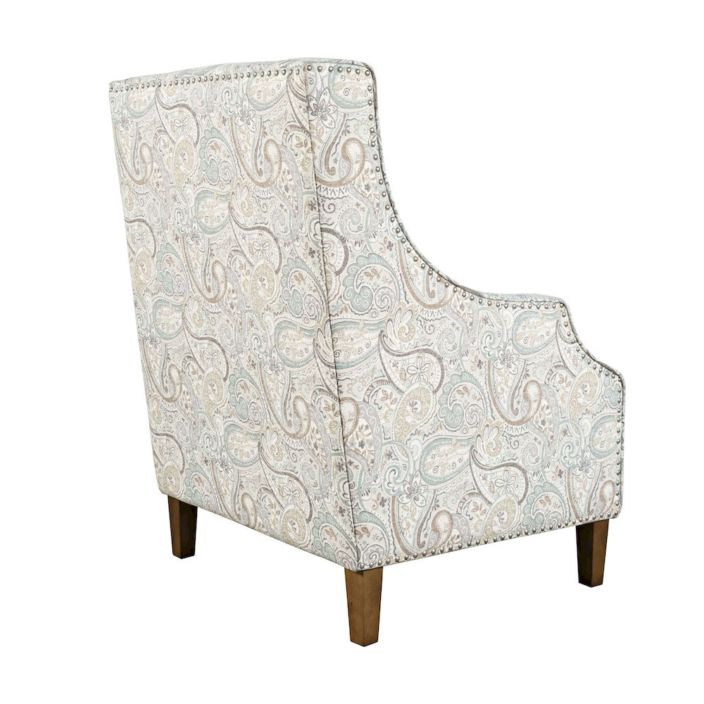 Jofran - Westbrook Paisley Fabric Transitional Upholstered Accent Chair with Nailhead Trim - DUVAL-CH-SAGE view 6