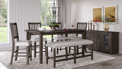 Jofran - Willow Creek 78in Extension Solid Pine Counter Height Table - Distressed Brown - 2021-42 veiw 7