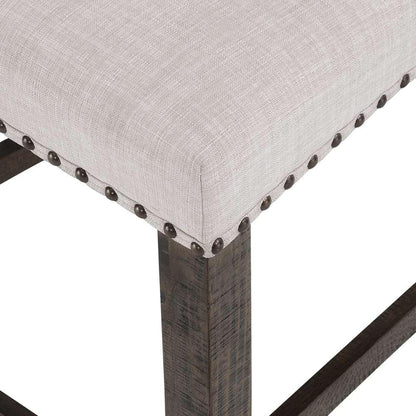 Jofran - Willow Creek Slatback Upholstered Counter Stool (Set of 2) - Distressed Brown - 2021-BS418KD veiw 5