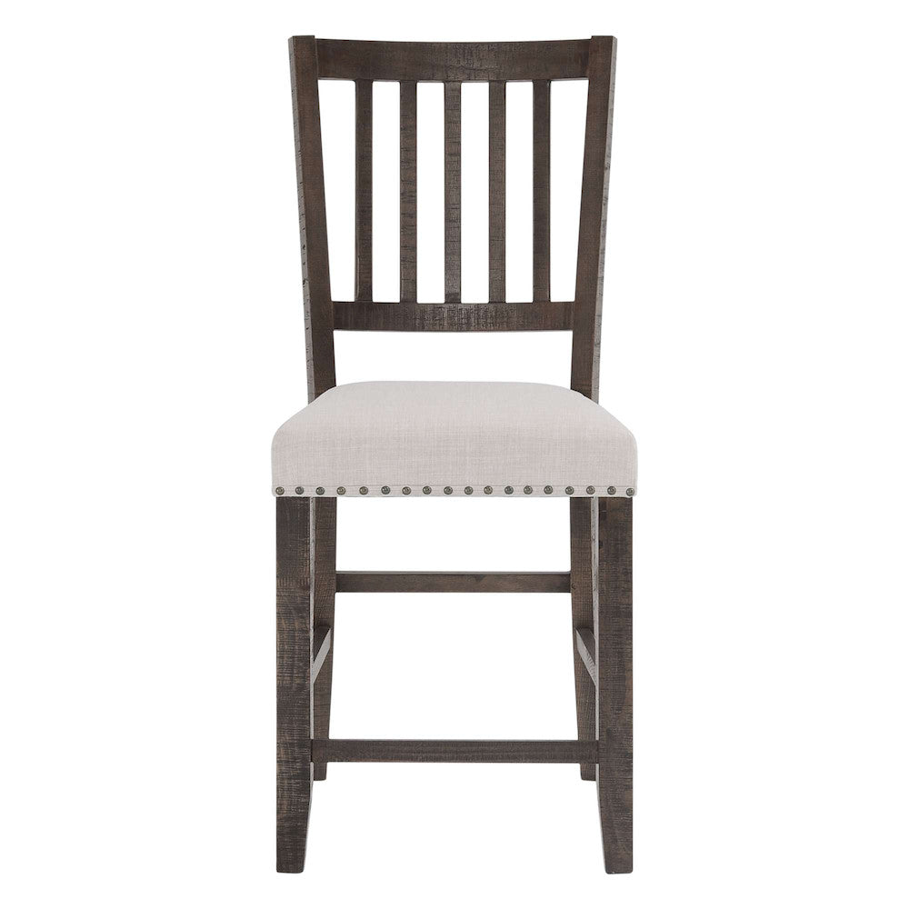 Jofran - Willow Creek Slatback Upholstered Counter Stool (Set of 2) - Distressed Brown - 2021-BS418KD view 1