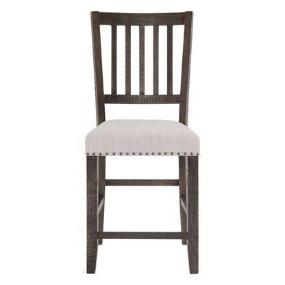 Jofran - Willow Creek Slatback Upholstered Counter Stool (Set of 2) - Distressed Brown - 2021-BS418KD view 1