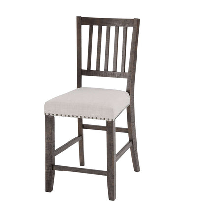 Jofran - Willow Creek Slatback Upholstered Counter Stool (Set of 2) - Distressed Brown - 2021-BS418KD view 2