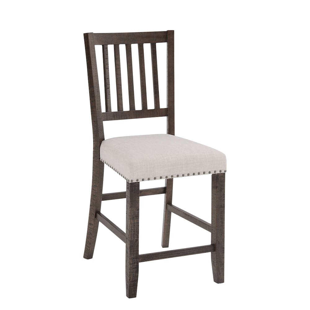 Jofran - Willow Creek Slatback Upholstered Counter Stool (Set of 2) - Distressed Brown - 2021-BS418KD view 3