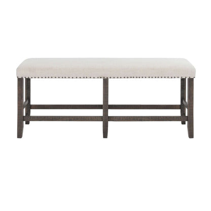 Jofran - Willow Creek Solid Pine Counter Height Dining Bench - Distressed Brown - 2021-BS56KD view 1