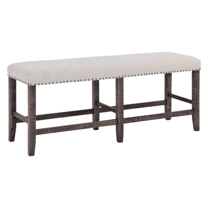 Jofran - Willow Creek Solid Pine Counter Height Dining Bench - Distressed Brown - 2021-BS56KD view 2