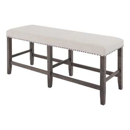 Jofran - Willow Creek Solid Pine Counter Height Dining Bench - Distressed Brown - 2021-BS56KD view 3