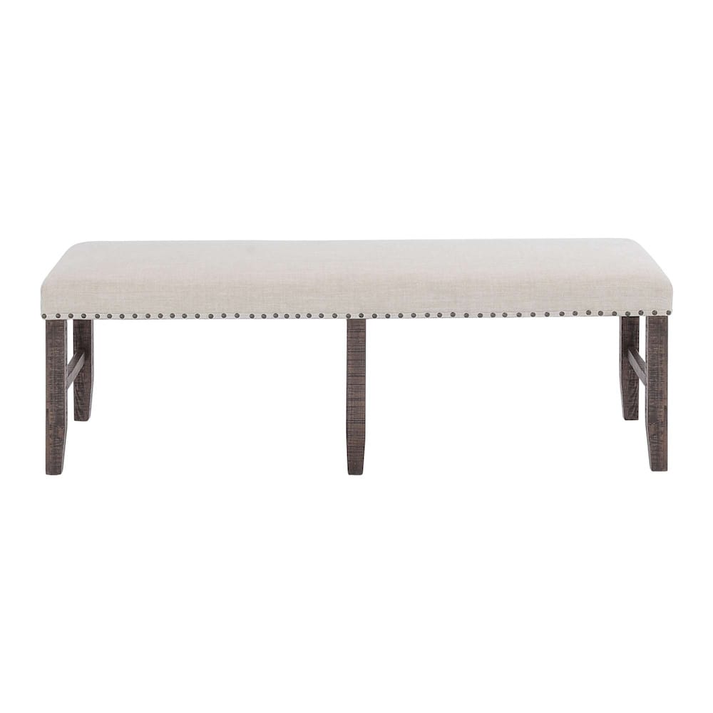 Jofran - Willow Creek Solid Pine Upholstered Dining Bench - Distressed Brown - 2021-56KD view 1