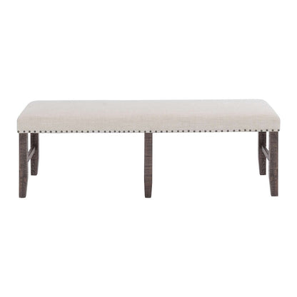 Jofran - Willow Creek Solid Pine Upholstered Dining Bench - Distressed Brown - 2021-56KD view 1