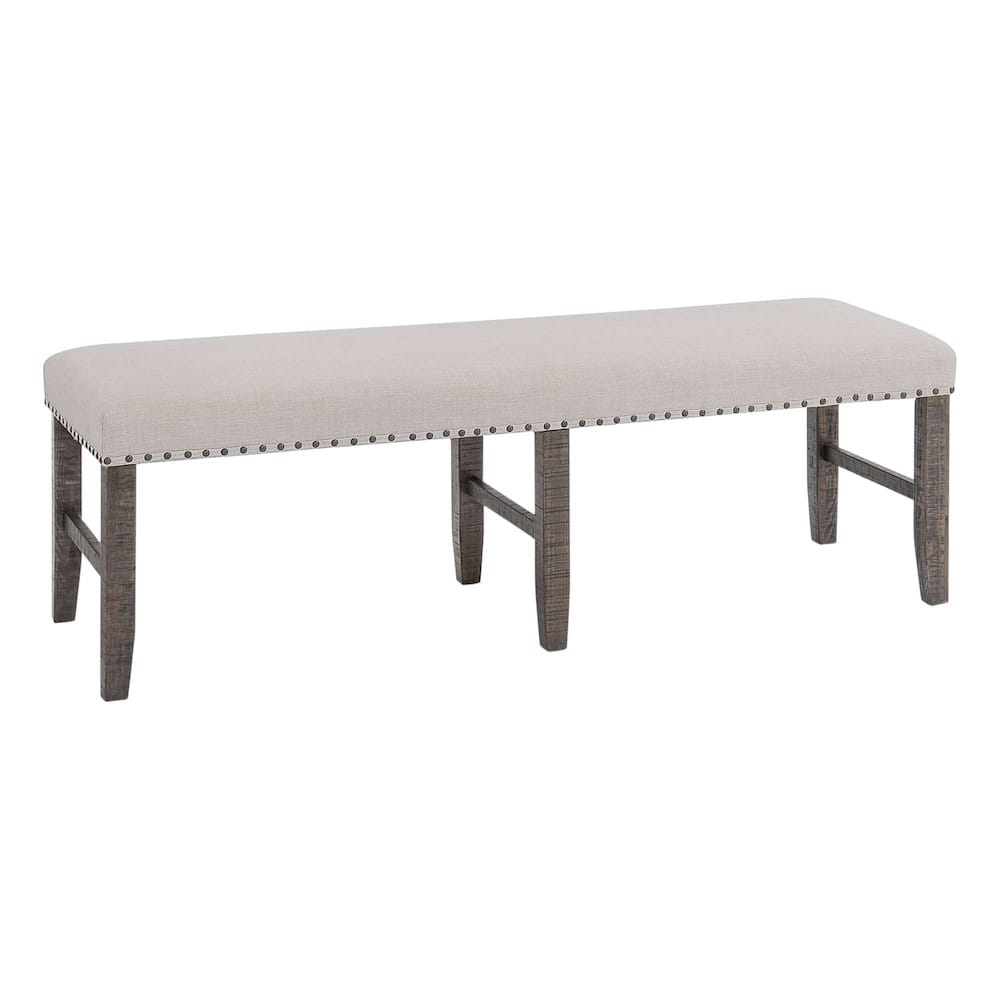 Jofran - Willow Creek Solid Pine Upholstered Dining Bench - Distressed Brown - 2021-56KD view 3
