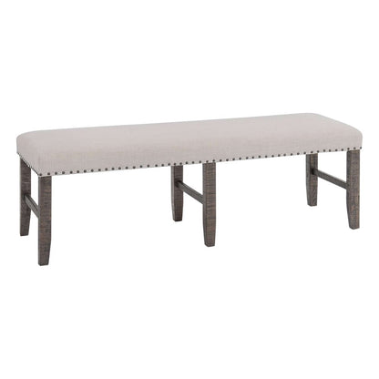 Jofran - Willow Creek Solid Pine Upholstered Dining Bench - Distressed Brown - 2021-56KD view 3