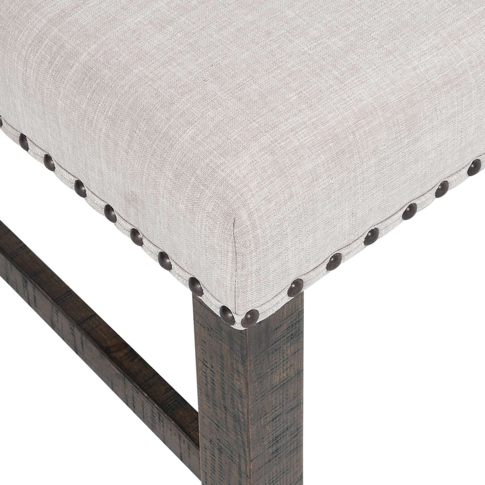 Jofran - Willow Creek Solid Pine Upholstered Dining Bench - Distressed Brown - 2021-56KD view 5