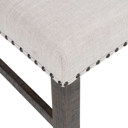 Jofran - Willow Creek Solid Pine Upholstered Dining Bench - Distressed Brown - 2021-56KD view 5