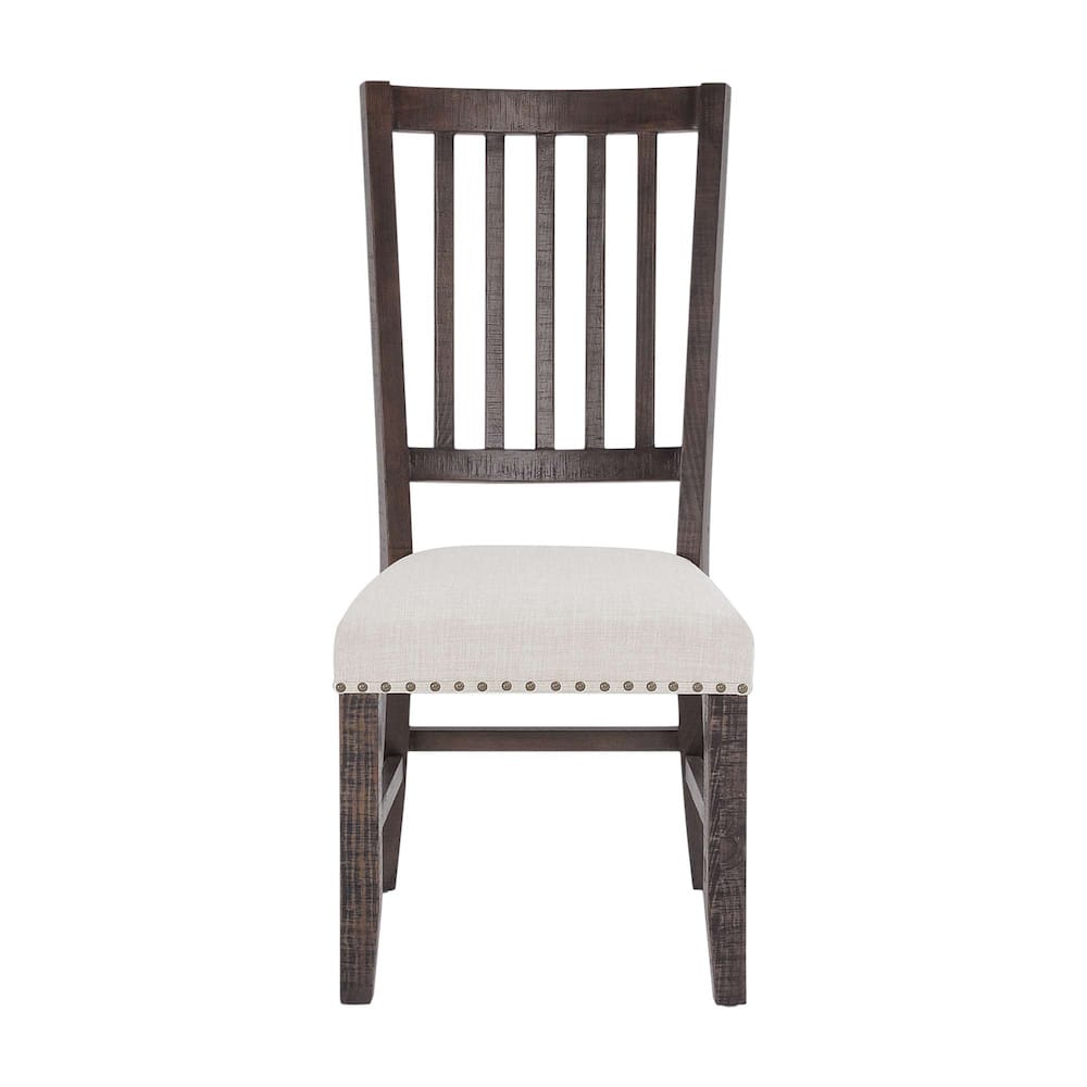Jofran - Willow Creek Solid Pine Upholstered Slatback Chair (Set of 2) - Distressed Brown - 2021-398KD view 1