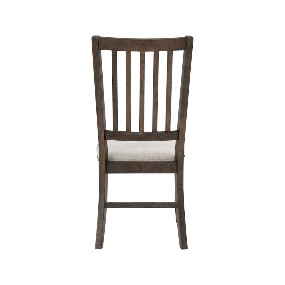 Jofran - Willow Creek Solid Pine Upholstered Slatback Chair (Set of 2) - Distressed Brown - 2021-398KD view 4