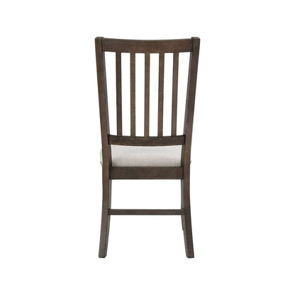 Jofran - Willow Creek Solid Pine Upholstered Slatback Chair (Set of 2) - Distressed Brown - 2021-398KD view 4