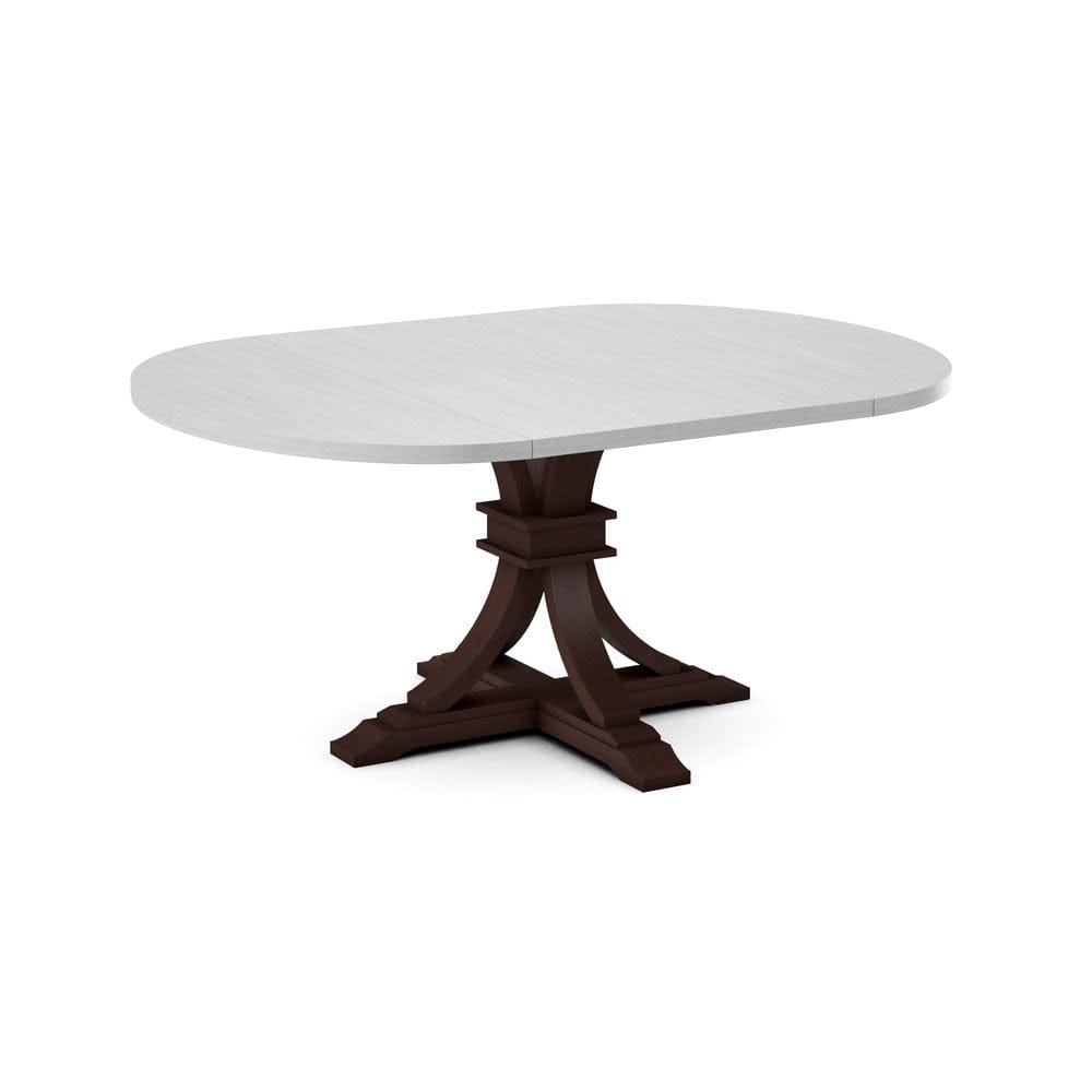 John Thomas Furniture - Curated 48X48X66 Table Top in Chalk with  Flair Pedestal Base in Cognac - CTT-4866-28/CPB-23-51 view 1