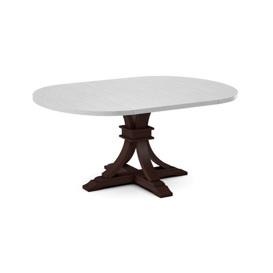 John Thomas Furniture - Curated 48X48X66 Table Top in Chalk with  Flair Pedestal Base in Cognac - CTT-4866-28/CPB-23-51 view 1