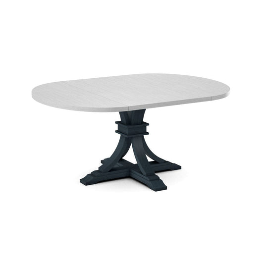 John Thomas Furniture - Curated 48X48X66 Table Top in Chalk with  Flair Pedestal Base in Denim - CTT-4866-28/CPB-23-81 view 1