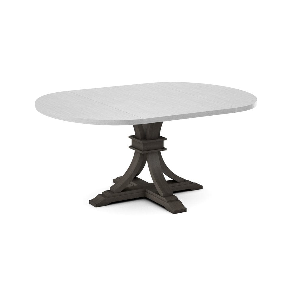 John Thomas Furniture - Curated 48X48X66 Table Top in Chalk with  Flair Pedestal Base in Nickel - CTT-4866-28/CPB-23-187 view 1