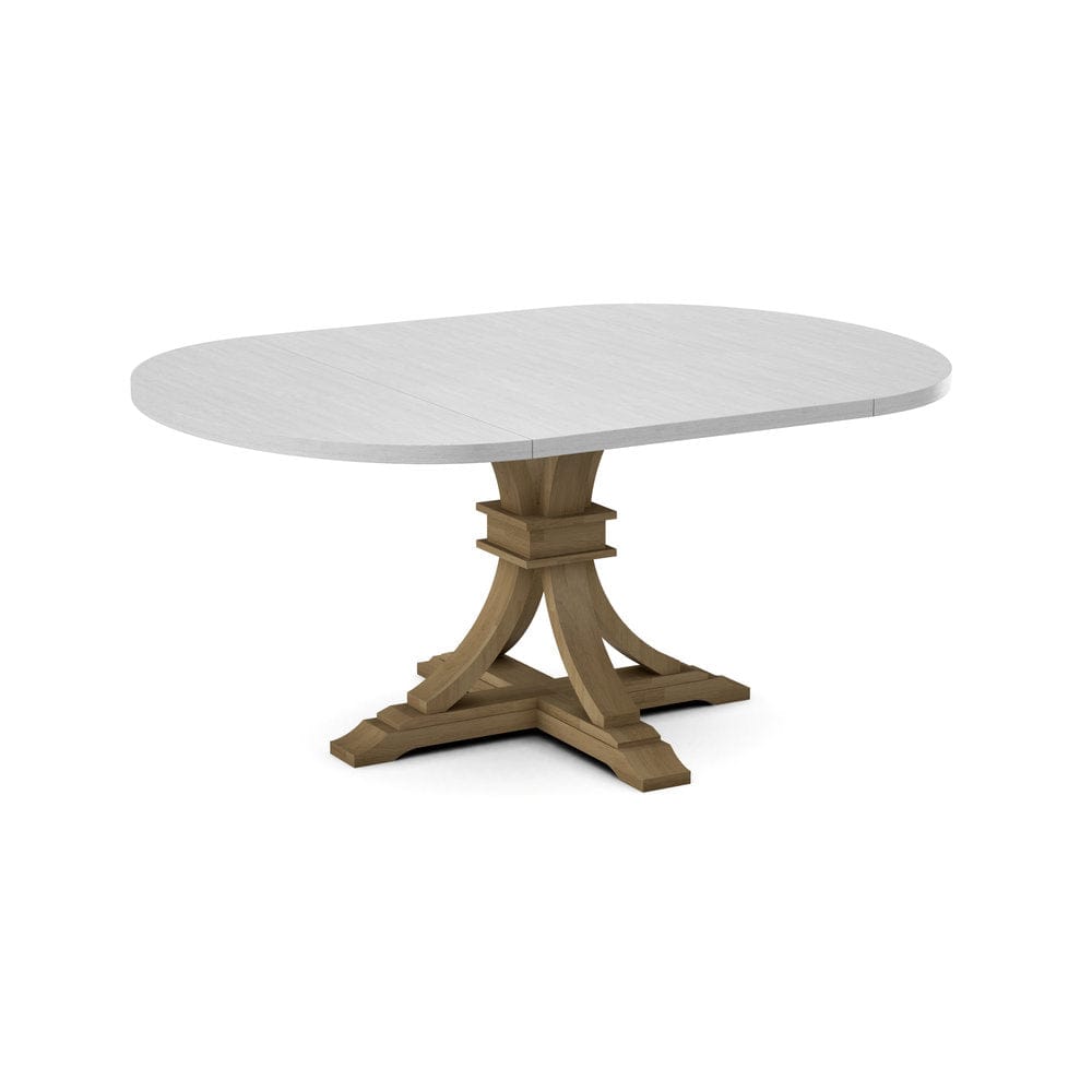 John Thomas Furniture - Curated 48X48X66 Table Top in Chalk with  Flair Pedestal Base in Wheat - CTT-4866-28/CPB-23-178 view 1