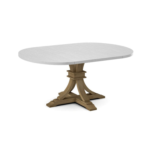 John Thomas Furniture - Curated 48X48X66 Table Top in Chalk with  Flair Pedestal Base in Wheat - CTT-4866-28/CPB-23-178 view 1