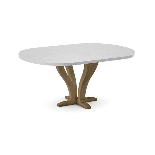 John Thomas Furniture - Curated 48X48X66 Table Top in Chalk with  Pedestal Base in Wheat - CTT-4866-28/CPB-25-178 view 1