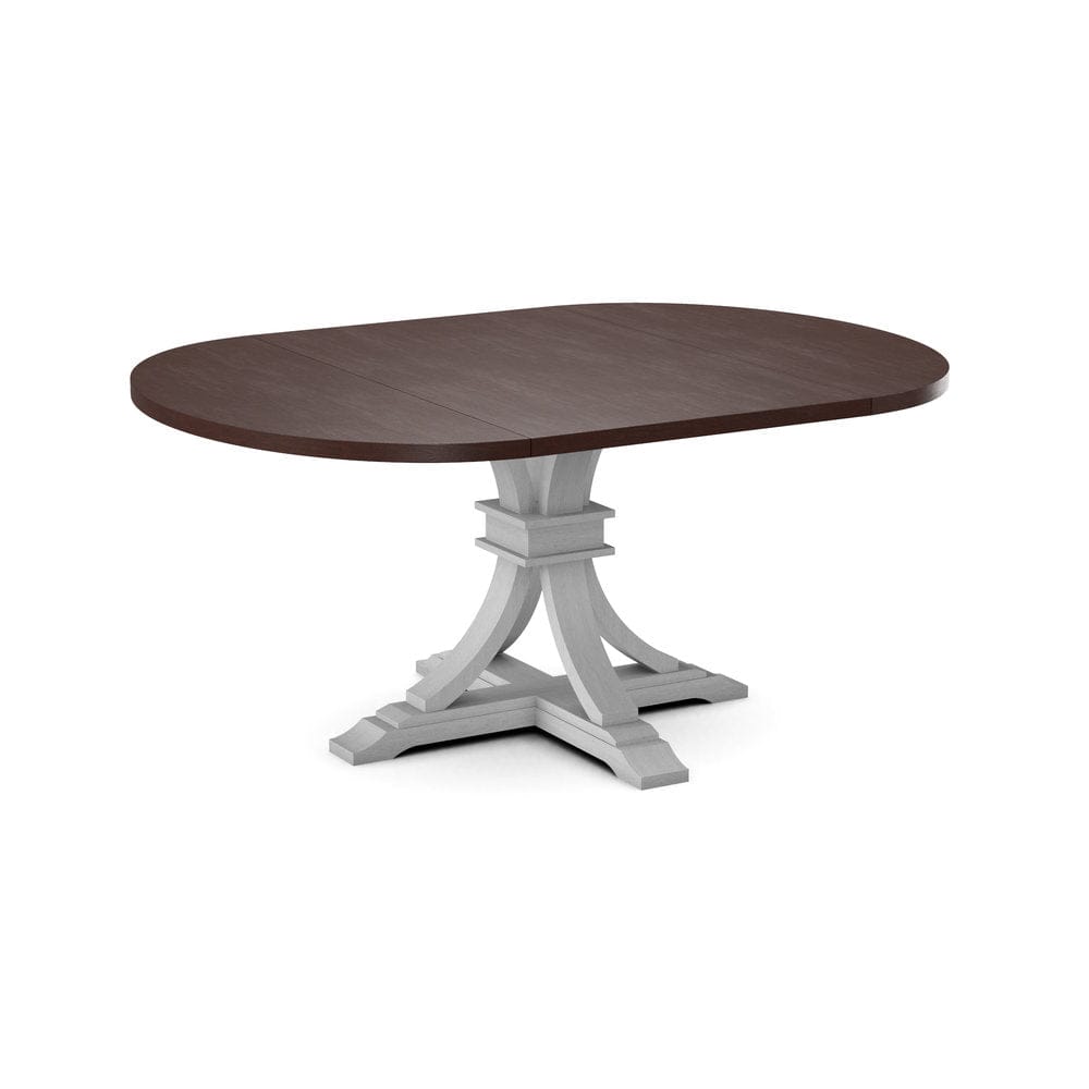 John Thomas Furniture - Curated 48X48X66 Table Top in Cognac with  Flair Pedestal Base in Chalk - CTT-4866-51/CPB-23-28 view 1