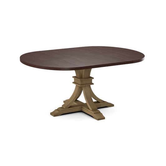 John Thomas Furniture - Curated 48X48X66 Table Top in Cognac with  Flair Pedestal Base in Wheat - CTT-4866-51/CPB-23-178 view 1